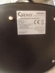 Б/в Обігрівач Geko g80462 01-201022471