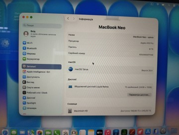 Б/в Ноутбук Apple macbook neo 256gb 01-201039930