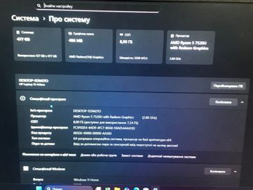 Б/у Ноутбук Hp 15/ryzen 5 7520u ddr5/8gb ddr5/hdd *відсутній/ssd 512 gb/*інтегрована 01-200818906