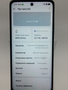 Б/в Мобільний телефон Oppo a5 pro 5g 8/256gb 01-200829361