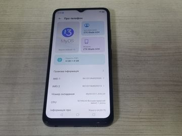 Б/в Мобільний телефон Zte blade a34 4/64gb 01-200840408