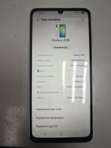 Б/у Мобільний телефон Samsung galaxy a06 4/128gb 01-200975548