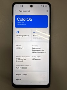 Б/в Мобільний телефон Oppo a3 4g 6/256gb 01-201019075