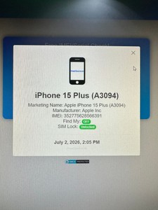 Б/в Мобільний телефон Apple iphone 15 plus 128gb 01-200766031