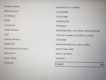 01-200761807: Lenovo 14/core i5-12450h ddr5/16gb ddr5/ssd 512 gb/*інтегрована