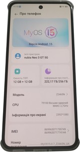 Б/в Мобільний телефон Zte nubia neo 3 gt 5g 12/256gb 01-200973940