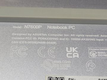 01-200491118: Asus vivobook pro 16x oled n7600pc