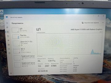 Б/у Ноутбук Acer 15/ryzen 5 5500u ddr4/8gb ddr4/ssd 512 gb/geforce gtx1650 4gb 01-200762088