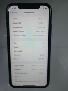 Б/в Мобільний телефон Apple iphone xr 64gb 01-200848339