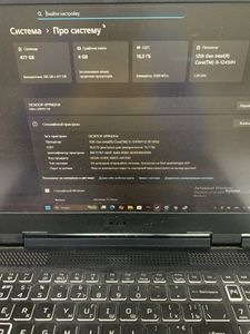 Б/в Ноутбук Acer 15/core i5-12450h ddr5/16gb ddr4/hdd *відсутній/ssd 512 gb/geforce rtx3050 4gb 01-200908378