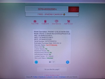 Б/в Мобільний телефон Apple iphone 12 64gb 01-200905306