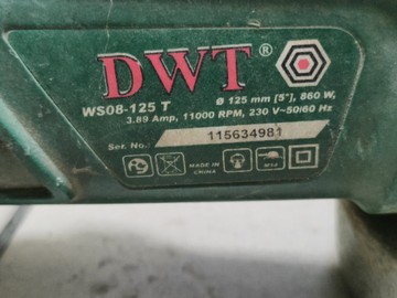 Б/у Угловая шлифмашина Dwt ws08-125 t 01-200935592