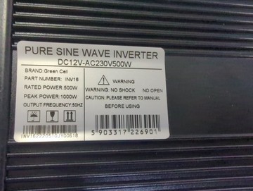 Б/у Инвертор Green Cell inv16 12v/230v 500w 01-200946193