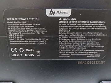 Б/в Зарядна станція Alphaess blackbee 1000 01-201012310