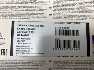 Б/у Ssd накопитель Goodram cx400 gen.2 256 gb 01-200929293