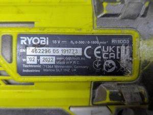 Б/в Набір інструментів Ryobi r18dd3/r18ag 2 акб 2ah зп 01-200936064