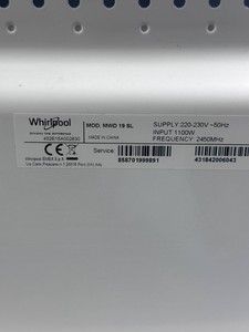 Б/у Микроволновая печь Whirlpool mwd 19 sl 01-200963639