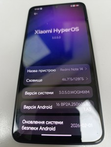 Б/в Мобільний телефон Xiaomi redmi note 14 6/128gb 01-200988905