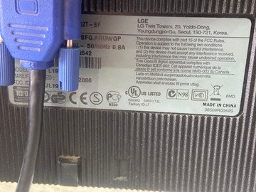 Б/в Монітор Lg l1952t-bf 01-201007451