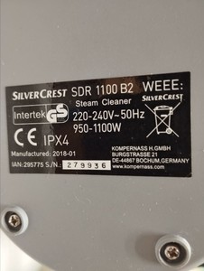 Б/у Пароочиститель Silvercrest sdr 1100 b2 01-201116382