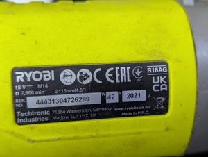 Б/в Набір інструментів Ryobi r18dd3/r18ag 2 акб 2ah зп 01-200936064