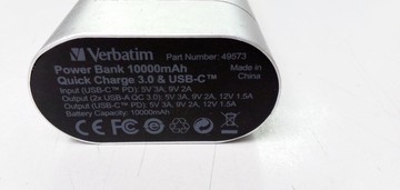 Б/в Повербанк Verbatim 10000mah quick charge 3.0 & usb-c 49573 01-200941254