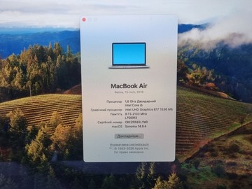 Б/у Ноутбук Apple macbook air a1932/13.3"/ core i5 1.6ghz/ram 8gb/ssd 128b/intel uhd grafics 617 01-201086620