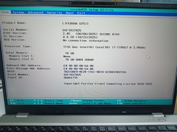 Б/в Ноутбук Fujitsu 15/core i7-1185g7 ddr4/16gb ddr4/ssd 128 gb/*інтегрована 01-201122580