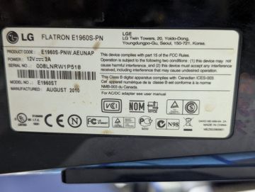Б/у Монитор Lg e1960s 01-200802877