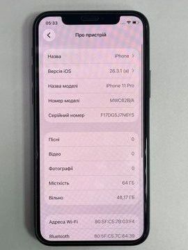 Б/у Мобільний телефон Apple iphone 11 pro 64gb 01-200924371