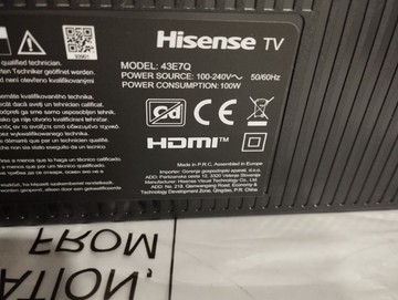 Б/в Телевізор Hisense 43e7q 01-201054110
