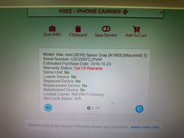 01-200782601: Apple a1993 / core i3 3.6ghz/ ram 16gb/ssd 128gb/uhd graphics 630