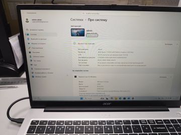 Б/в Ноутбук Acer 15/ryzen 7 5700u ddr4/16gb ddr4/ssd 512 gb/*інтегрована 01-200847140