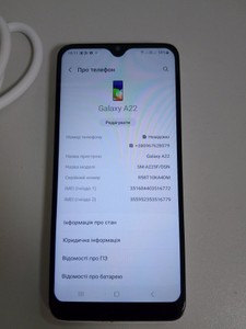 Б/у Мобільний телефон Samsung galaxy a22 4/128gb 01-201001439
