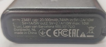 Б/в Повербанк Trust avala 10000mah 25882 01-201007168