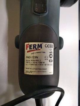 Б/в Кутова шліфмашина Ferm fag-125n 01-200917983