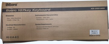 Б/в Клавіатура Imicro kb-us919eb 01-201004638