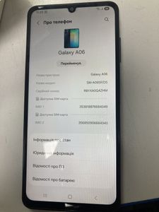 Б/в Мобільний телефон Samsung galaxy a06 4/128gb 01-200910170