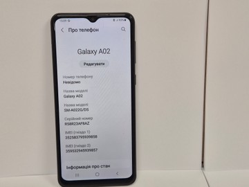 Б/в Мобільний телефон Samsung galaxy a02 2/32gb 01-200999130