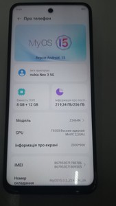 Б/у Мобільний телефон Zte nubia neo 3 5g 8/256gb 01-201019292