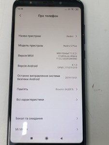 Б/в Мобільний телефон Xiaomi redmi 5 plus 4/64gb 01-201021432