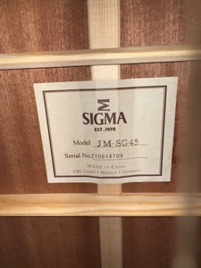 Б/у Электроакустическая гитара Sigma sjm-sg45 01-201046684