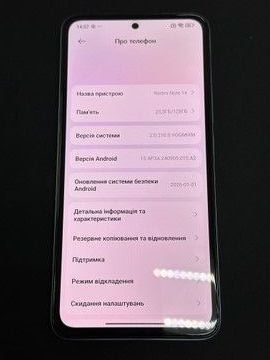 Б/у Мобільний телефон Xiaomi redmi note 14 6/128gb 01-200929333