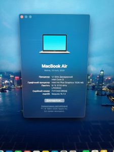 Б/в Ноутбук Apple macbook air 13" 2020 a2179 core i3 1,1ghz/ram8gb/ssd256gb/intel iris plus graphics 01-200820615