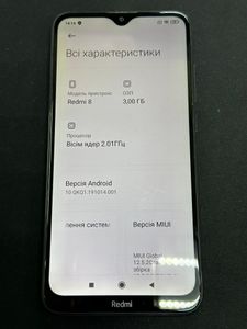 Б/в Мобільний телефон Xiaomi redmi 8 3/32gb 01-200819586