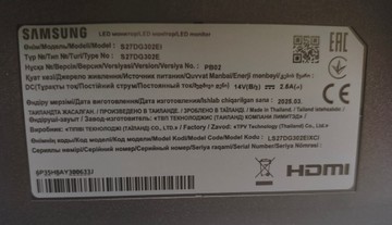 Б/у Монитор Samsung odyssey g3 s27dg302ei 01-201146632