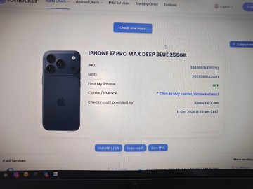 Б/в Мобільний телефон Apple iphone 17 pro max 256gb 01-201163867