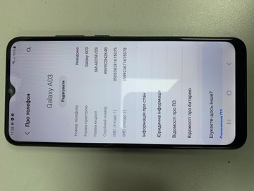 Б/в Мобільний телефон Samsung galaxy a03 sm-a035f 3/32gb 01-200924606
