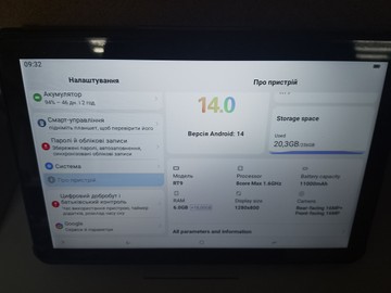 Б/у Планшет Oukitel pad rt9 6/256gb lte 01-201072119
