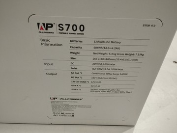 Б/в Зарядна станція Allpowers s700 01-201102917